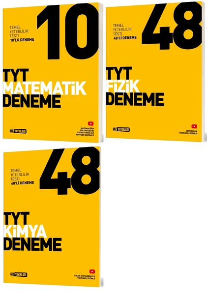 Hız Yayınları Tyt Matematik + Fizik + Kimya Deneme Seti 3 Kitap ürün görseli 1