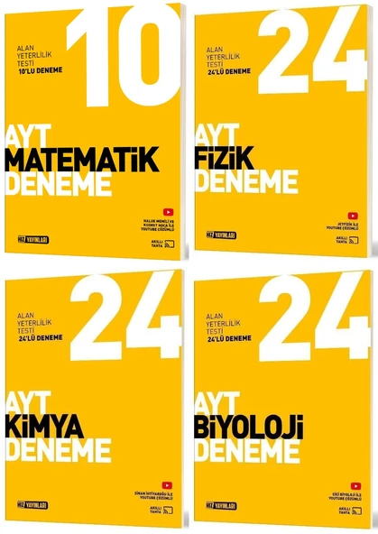Hız Yayınları Ayt Matematik + Fizik + Kimya + Biyoloji Deneme Seti 4 Kitap ürün görseli 1