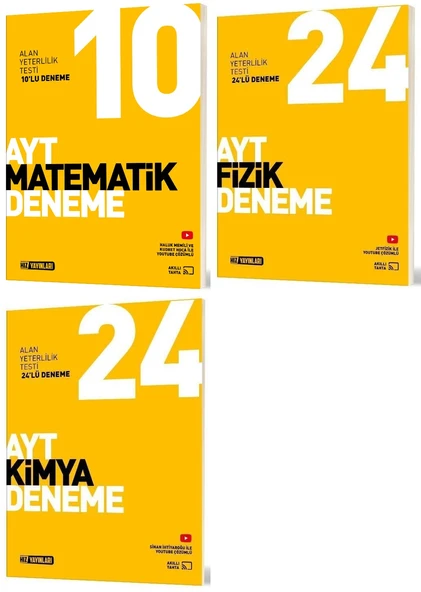 Hız Yayınları Ayt Matematik + Fizik + Kimya Deneme Seti 3 Kitap ürün görseli 1