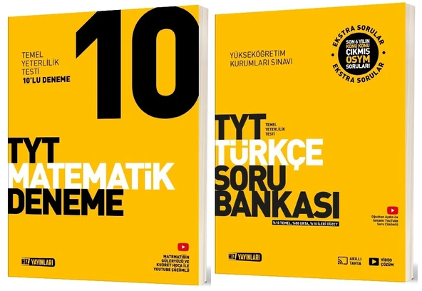 Hız Yayınları Tyt Matematik + Türkçe Deneme Seti 2 Kitap ürün görseli 1