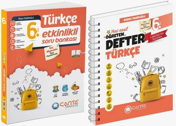 Çanta 2026 6. Sınıf Türkçe Etkinlikli Kazanım Soru Bankası + Defter Seti 2 Kitap Güncel Müfredat ürün görseli 1