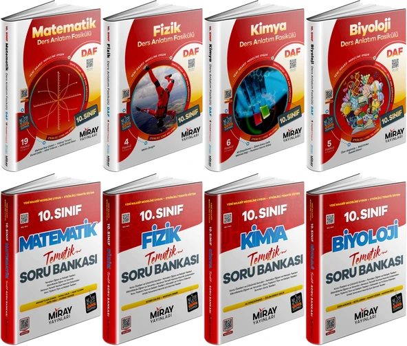 Miray 2026 10. Sınıf Matematik + Fizik + Kimya + Biyoloji Ders Anlatım Fasikülleri + Tematik Soru 8 Kitap ürün görseli 1