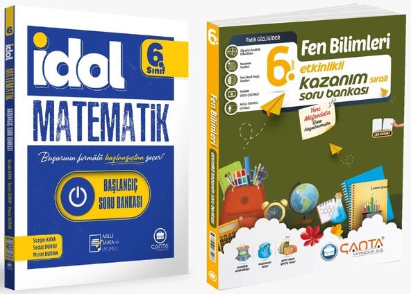 Çanta 2025 6. Sınıf İdol Başlangıç Matematik + Fen Bilimleri Etkinlikli Kazanım Soru Seti 2 Kitap Güncel Müfredat ürün görseli 1