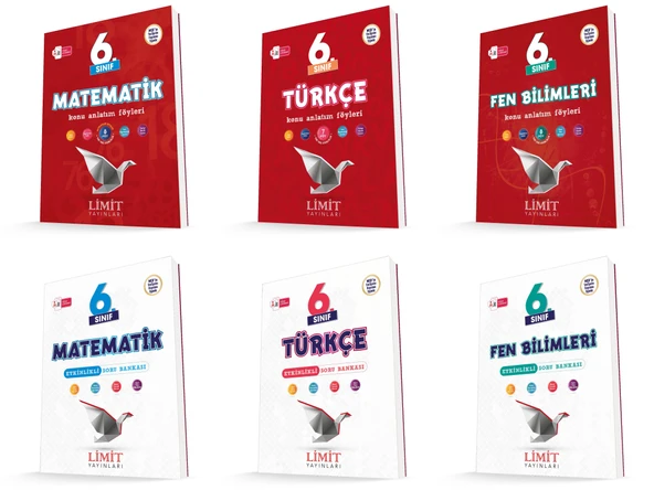 Limit 2026 6. Sınıf Matematik + Türkçe + Fen Konu Anlatım + Soru Seti 6 Kitap Güncel Müfredat ürün görseli 1