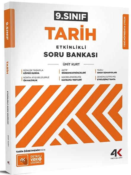 4K 2026 9. Sınıf Tarih Etkinlikli Soru Bankası ürün görseli 1