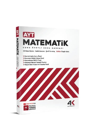 4K 2026 Ayt Matematik Konu Özetli Soru Bankası ürün görseli 1