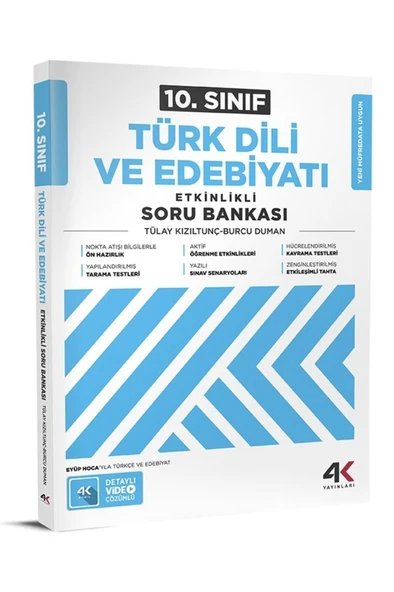 4K 2026 10. Sınıf Türk Dili Ve Edebiyatı Etkinlikli Soru Bankası ürün görseli 1
