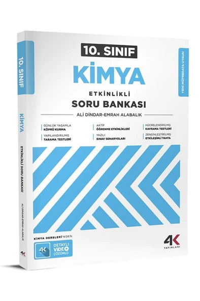 4K 2026 10. Sınıf Kimya Etkinlikli Soru Bankası ürün görseli 1
