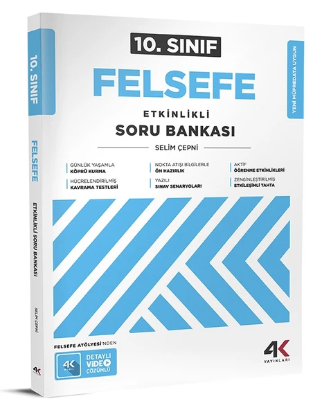4K 2026 10. Sınıf Felsefe Etkinlikli Soru Bankası ürün görseli 1