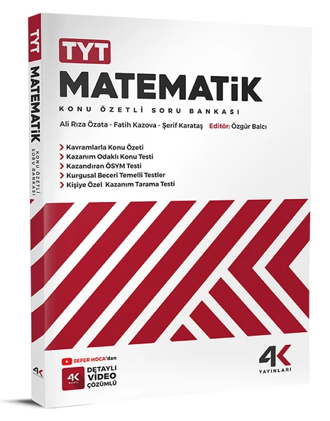 4K Yayınları 4K 2026 Tyt Matematik Konu Özetli Soru Bankası ürün görseli 1