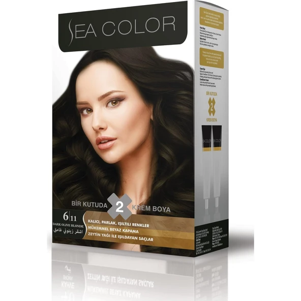 Sea Color Saç Boyası 6/11 Yoğun Koyu Küllü Kumral ürün görseli 1