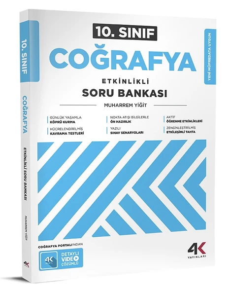 4K Yayınları 4K 2026 10. Sınıf Coğrafya Etkinlikli Soru Bankası ürün görseli 1