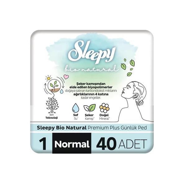 Sleepy Bio Natural Günlük Ped Normal 40 Lı ürün görseli 1