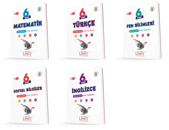 Limit 2026 6. Sınıf Matematik + Türkçe + Fen + Sosyal + İng Soru Seti 5 Kitap Güncel Müfredat ürün görseli 1