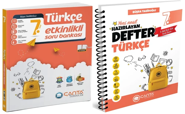 Çanta 2025 7. Sınıf Türkçe Etkinlikli Kazanım Soru Bankası + Defter Seti 2 Kitap ürün görseli 1