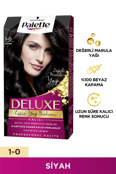 Palette Deluxe Saç Boyası 1-0 Siyah ürün görseli 1