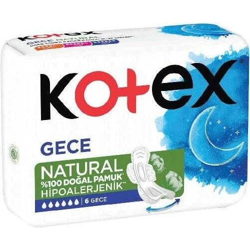 Kotex Natural Tekli Gece 6 Lı ürün görseli 1