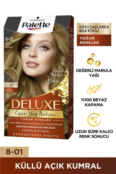 Palette Deluxe Saç Boyası 8-01 Küllü Açık Kumral ürün görseli 1