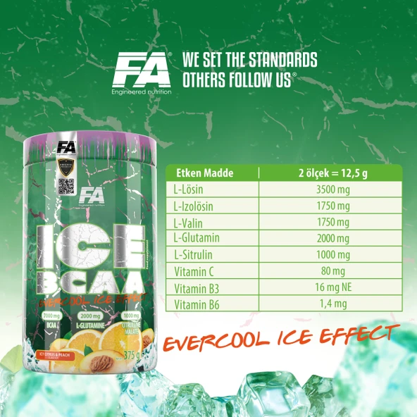 Ice BCAA 375 gr Ice Citrus & Peach - Resim 2