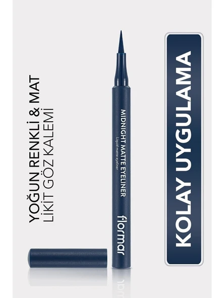 Flormar Mıdnıght Matte Eyelıner Mat Mavi ürün görseli 1