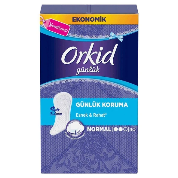 Orkid Günlük Ped Normal Eko 40 Lı Parfümsüz Mor Paket ürün görseli 1