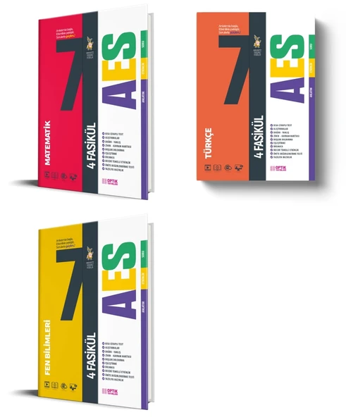 Optik 2026 7. Sınıf Matematik + Türkçe + Fen Aes Fasikül Seti 3 Kitap ürün görseli 1