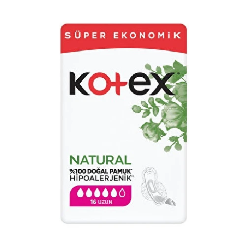 Kotex Natural Hijyenik Ped Uzun 16 Lı ürün görseli 1