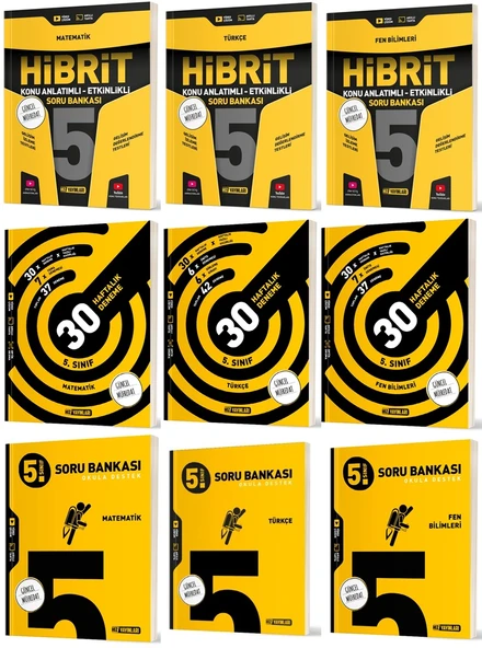 Hız 2025 5. Sınıf Matematik + Türkçe + Fen Bilimleri Haftalık Deneme + Hibrit + Soru Seti 9 Kitap ürün görseli 1