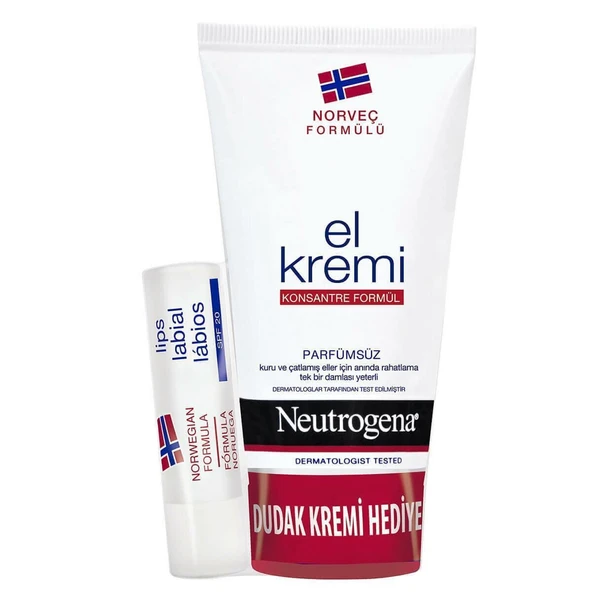 Neutrogena El Kremi + Dudak Nemlendirici Hediyeli Parfümsüz ürün görseli 1