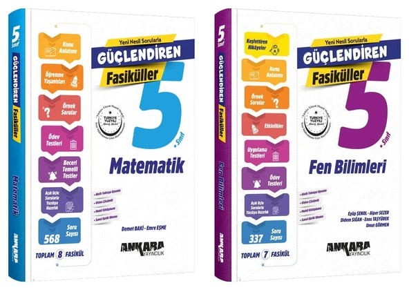 Ankara 2025 5. Sınıf Matematik + Fen Bilimleri Güçlendiren Fasikül Seti 2 Kitap Güncel Müfredat ürün görseli 1