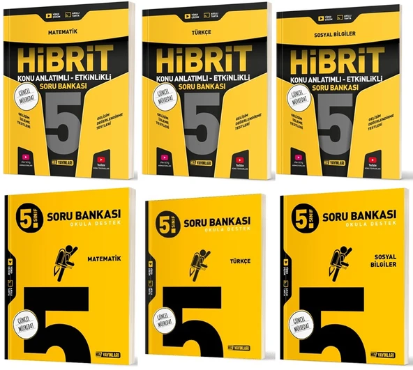 Hız 2025 5. Sınıf Matematik + Türkçe + Sosyal Soru + Hibrit - Konu Seti 6 Kitap ürün görseli 1