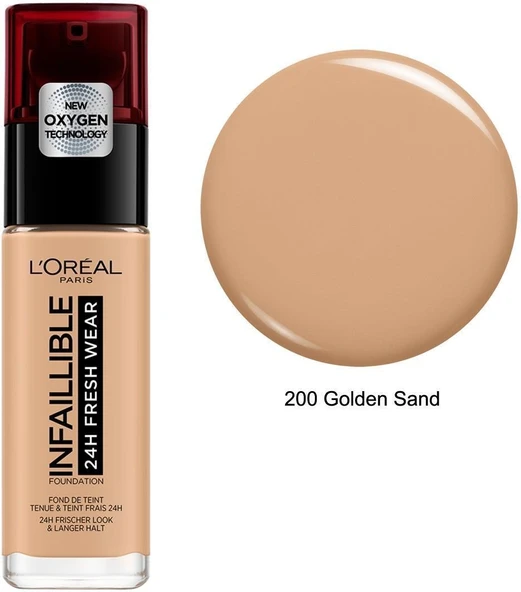 Loreal Parıs Infaıllıble 24h Fondöten 200 Golden Sand DELİST ürün görseli 1