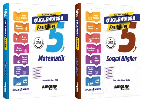 Ankara 2025 5. Sınıf Matematik + Sosyal Bilgiler Güçlendiren Fasikül Seti 2 Kitap Güncel Müfredat ürün görseli 1