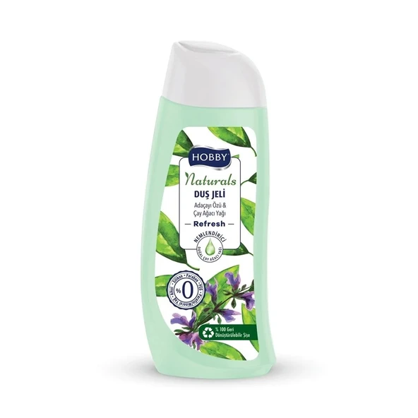 Hobby Duş Jeli Naturals Refresh Adaçayı Özü Çay Ağacı Yağı 500 Ml ürün görseli 1