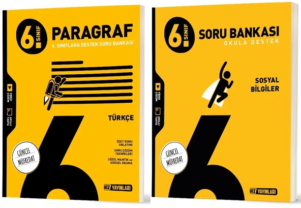 Hız 2026 6. Sınıf Paragraf + Sosyal Bilgiler Soru Bankası Seti 2 Kitap ürün görseli 1