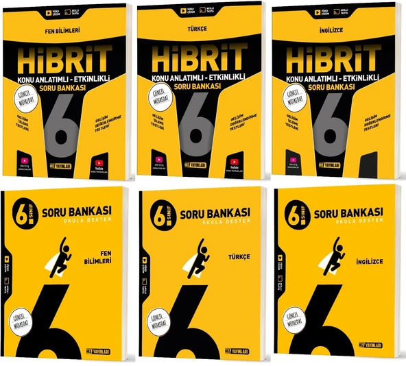 Hız 2026 6. Sınıf Fen Bilimleri + Türkçe + İngilizce Soru + Hibrit - Konu Seti 6 Kitap ürün görseli 1