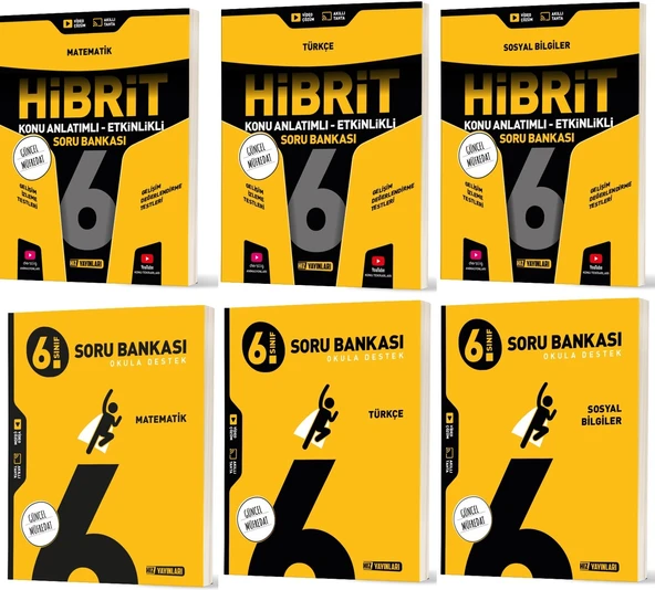 Hız 2026 6. Sınıf Matematik + Türkçe + Sosyal Soru + Hibrit - Konu Seti 6 Kitap ürün görseli 1