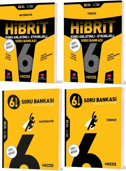 Hız 2026 6. Sınıf Matematik + Türkçe Soru + Hibrit - Konu Seti 4 Kitap ürün görseli 1