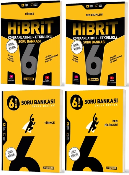 Hız 2026 6. Sınıf Türkçe + Fen Bilimleri Soru + Hibrit - Konu Seti 4 Kitap ürün görseli 1