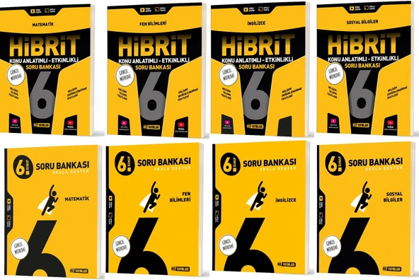Hız 2026 6. Sınıf Matematik İngilizce Fen Sosyal Soru + Hibrit - Konu Seti 8 Kitap ürün görseli 1