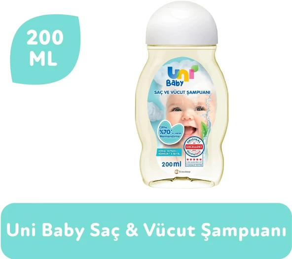 Uni Baby Saç Ve Vücut Şampuanı 200 Ml Yeni ürün görseli 1