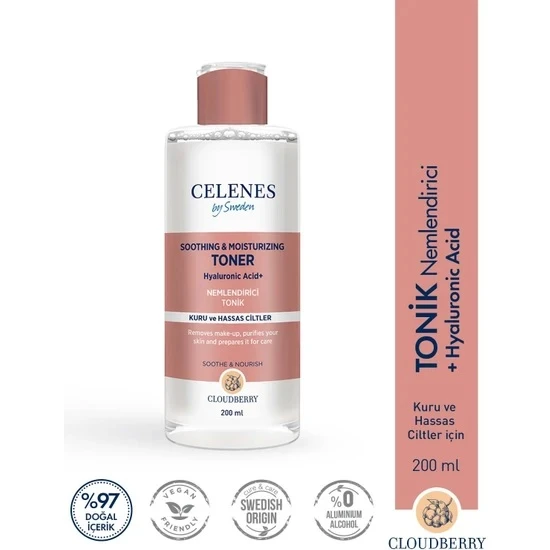 Celenes Tonik Cloudberry Kuru Hassas Cilt 200 Ml ürün görseli 1