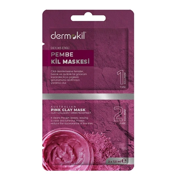 Dermokil Maske Detoks Etkili Pembe Kil Maskesi 2x7.5 Ml ürün görseli 1