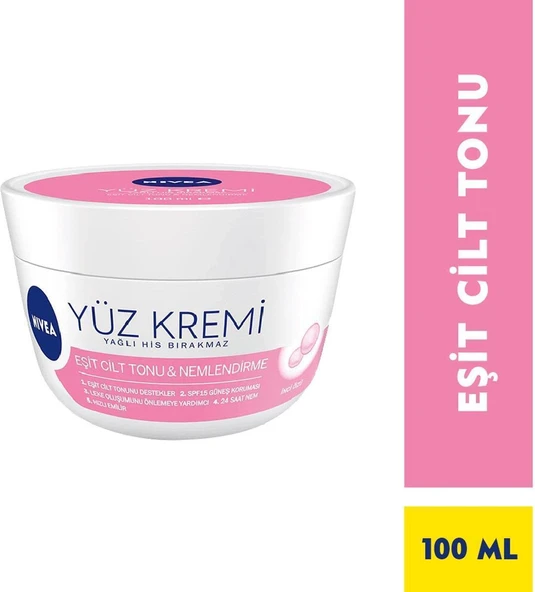 Nıvea Yüz Kremi Eşit Cilt Tonu Nemlendirme Tüm Ciltler 100 Ml ürün görseli 1