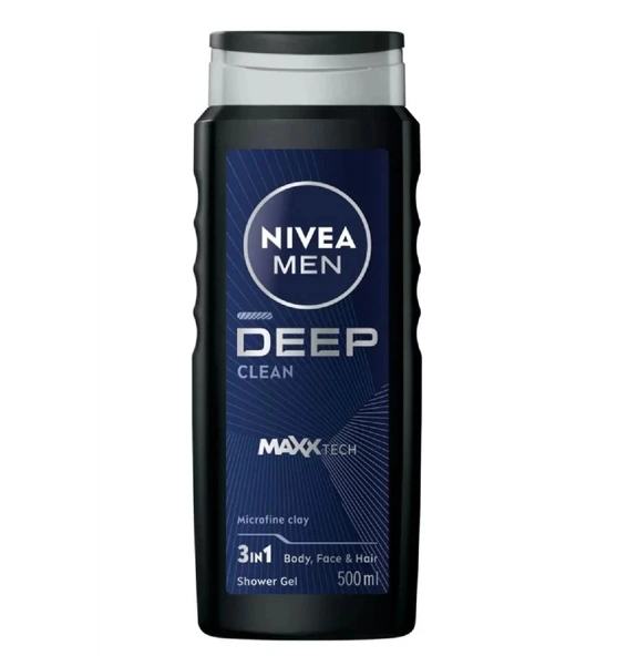 Nıvea Men Duş Jeli Deep Clean Maxx Tech 500 Ml ürün görseli 1