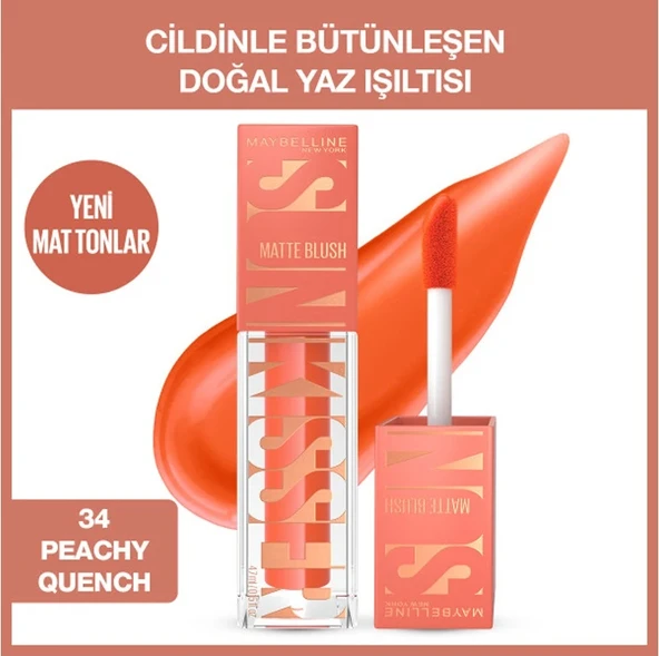 Maybelline Sun Kısser Matte Blush Sıvı Allık 34 Peachy Quench ürün görseli 1