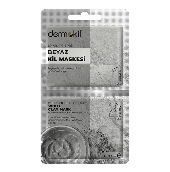 Dermokil Maske Beyazlatıcı Etkili Beyaz Kil Maskesi 2x7.5 Ml ürün görseli 1