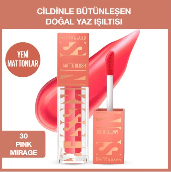 Maybelline Sun Kısser Matte Blush Sıvı Allık 30 Pınk Mırage ürün görseli 1