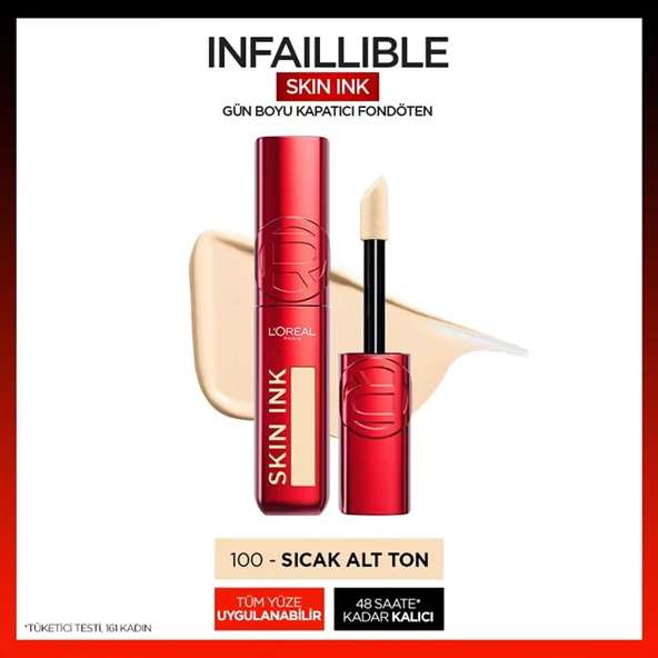 Loreal Parıs Skın Ink Kapatıcı Fondöten 100 Warm Dore ürün görseli 1