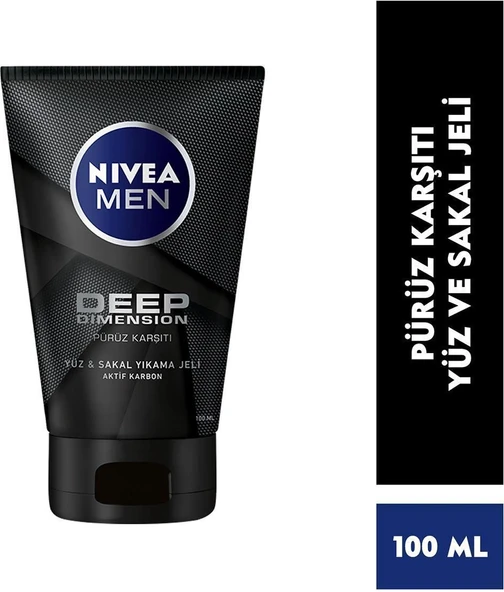 Nıvea Men Deep Dımensıon Yüz Yıkama Jeli 100 Ml ürün görseli 1